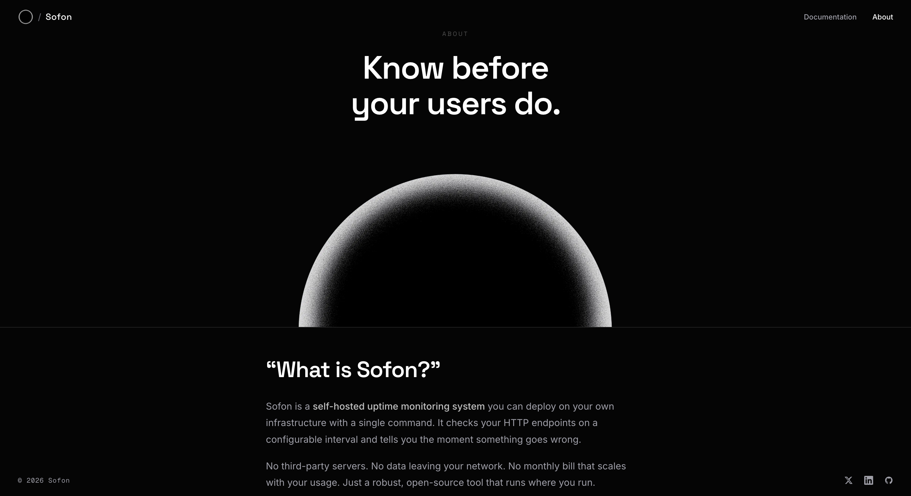 Sofon - Self-hosted uptime monitoring